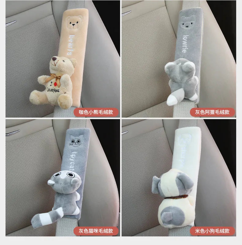 Cartoon Seat Belt Shoulder Protector Covers – Extended Safety Padding for Men & Women | Cute Car Interior Accessory