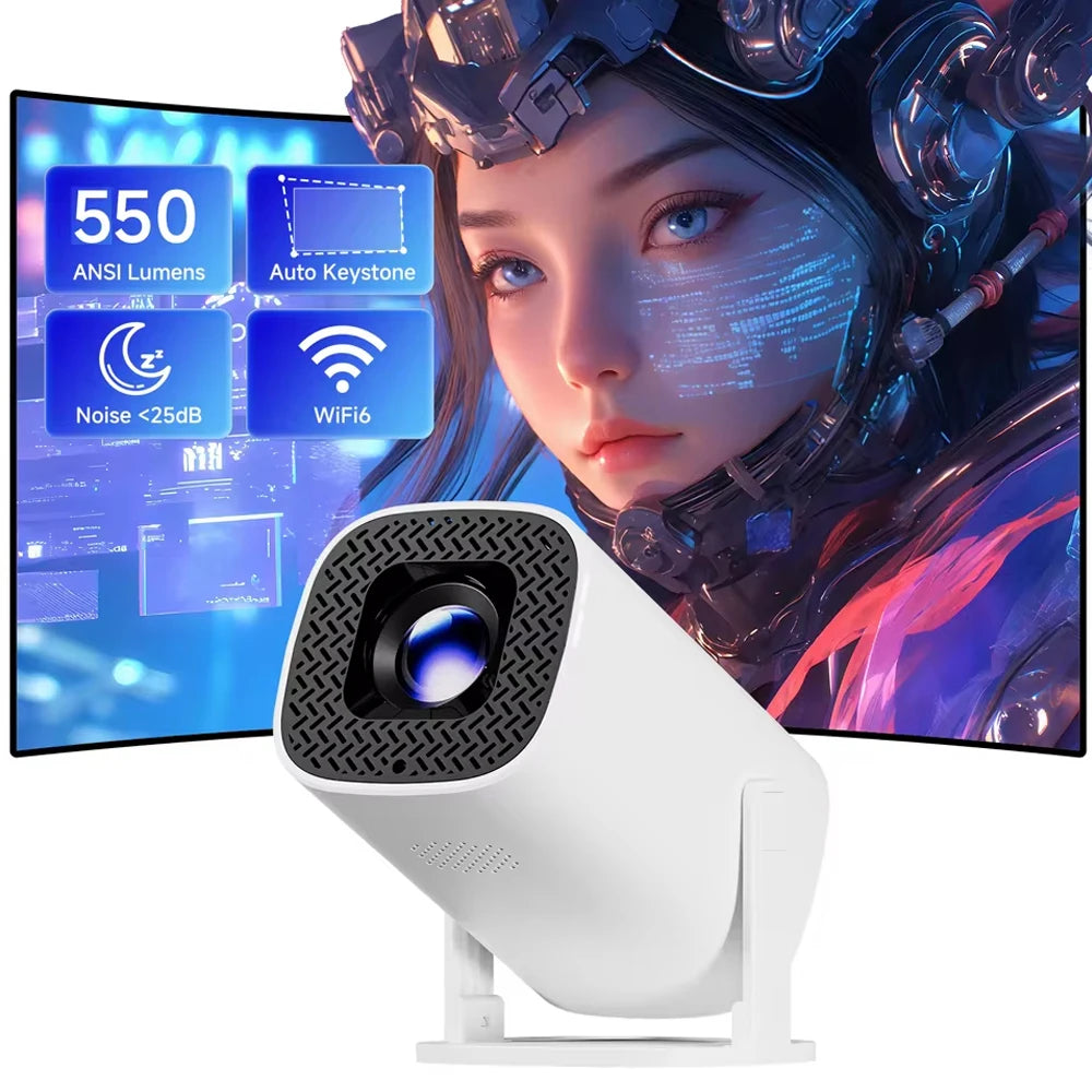 Smart Home Cinema Mini Projector | Linux OS, WiFi 6, 4K, Bluetooth 5.0