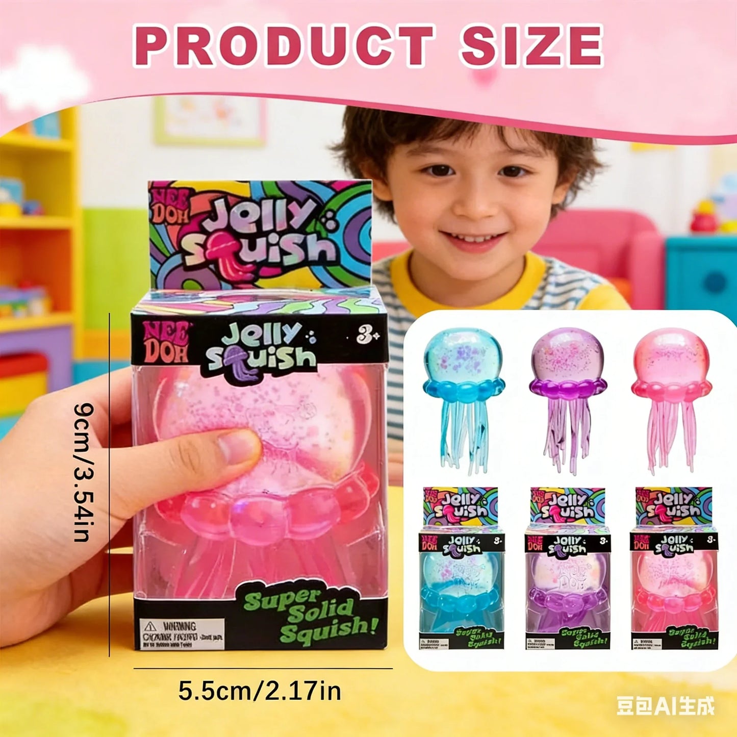 Music-Activated Jellyfish Stress Relief Toy | Squishy Sensory Fidget, Ages 14+