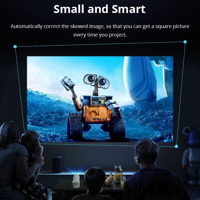 Compact Bluetooth Mini Projector | 1080P, 4K Support, 180° Rotation