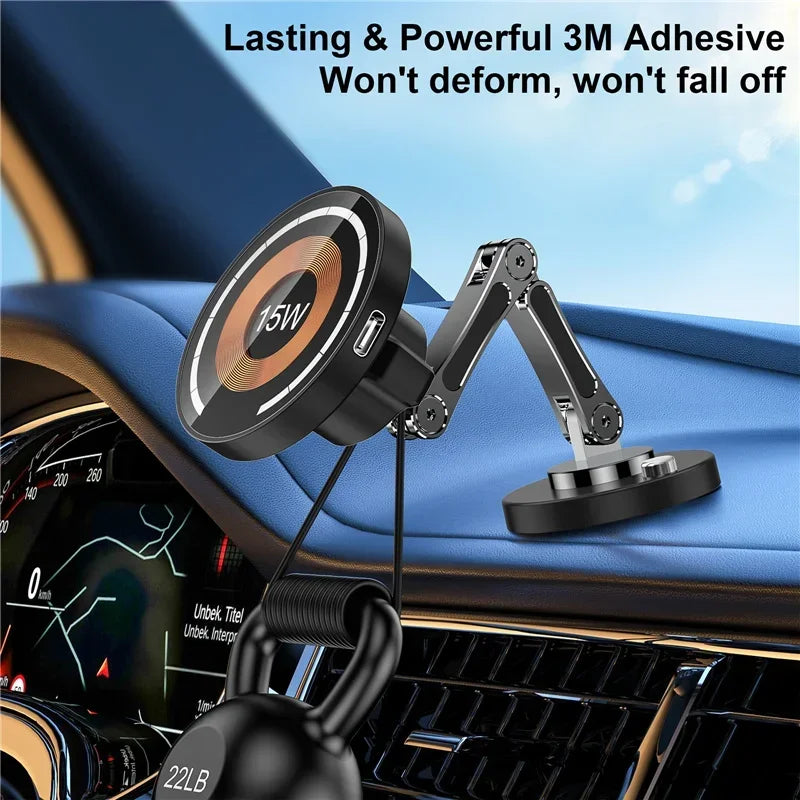 MagSafe Car Wireless Charger Holder | Fast Charging Mount for iPhone 12–15
