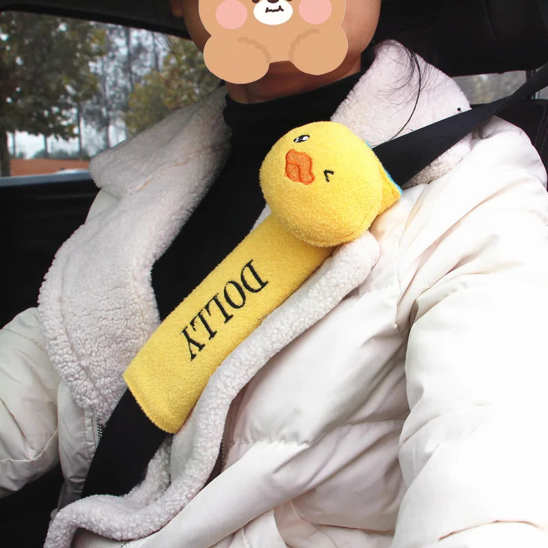 Cartoon Seat Belt Shoulder Protector Covers – Extended Safety Padding for Men & Women | Cute Car Interior Accessory