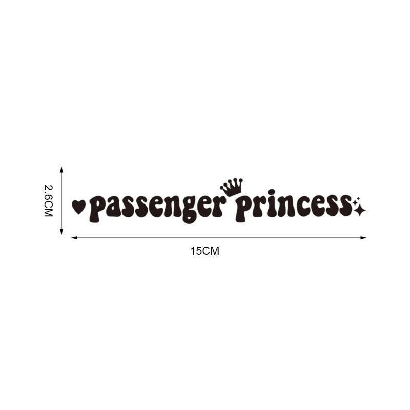 Passenger Princess Rearview Mirror Decal – Star Car Vinyl Sticker Interior Accessories for Women