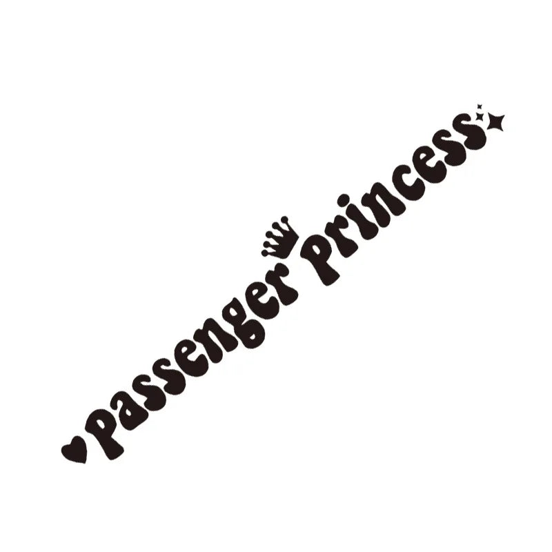 Passenger Princess Rearview Mirror Decal – Star Car Vinyl Sticker Interior Accessories for Women