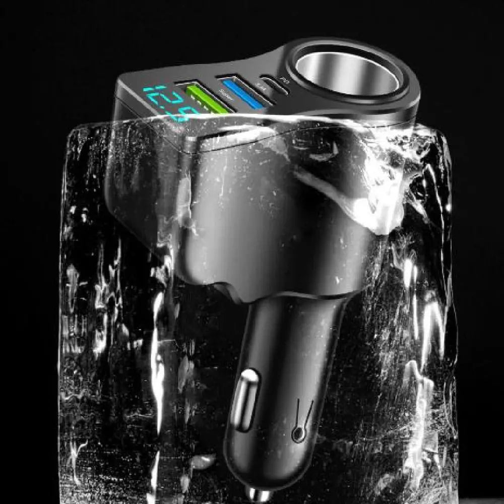 4-in-1 Dual USB & USB-C Compact Plug | 66W Fast Car Charger Adapter