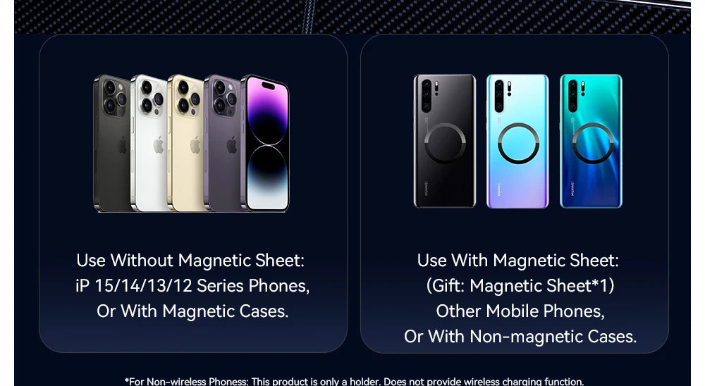 Magnetic Wireless Car Charger Mount | 15W Fast Charge, RGB Light, iPhone & Android