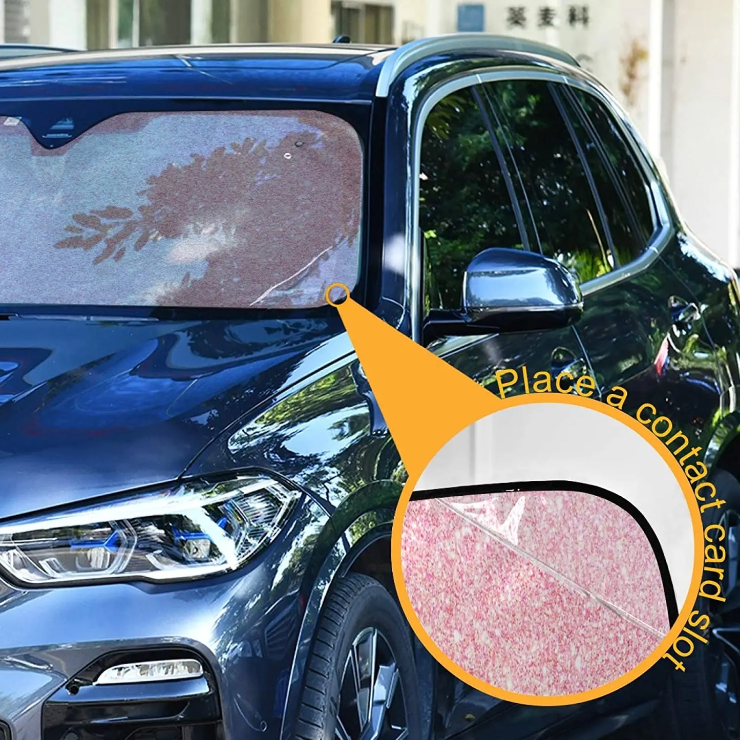Pink Glitter Car Windshield Sunshade – UV Sun Shield Visor for Women | Fits Most Cars