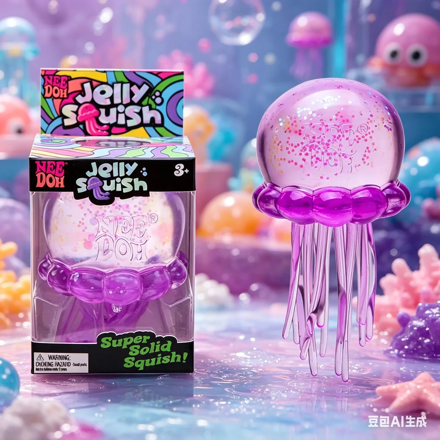 Music-Activated Jellyfish Stress Relief Toy | Squishy Sensory Fidget, Ages 14+